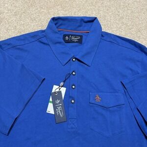 NWT Original Penguin Polo Shirt Mens Large Blue Turkish Sea Pima Cotton Soft